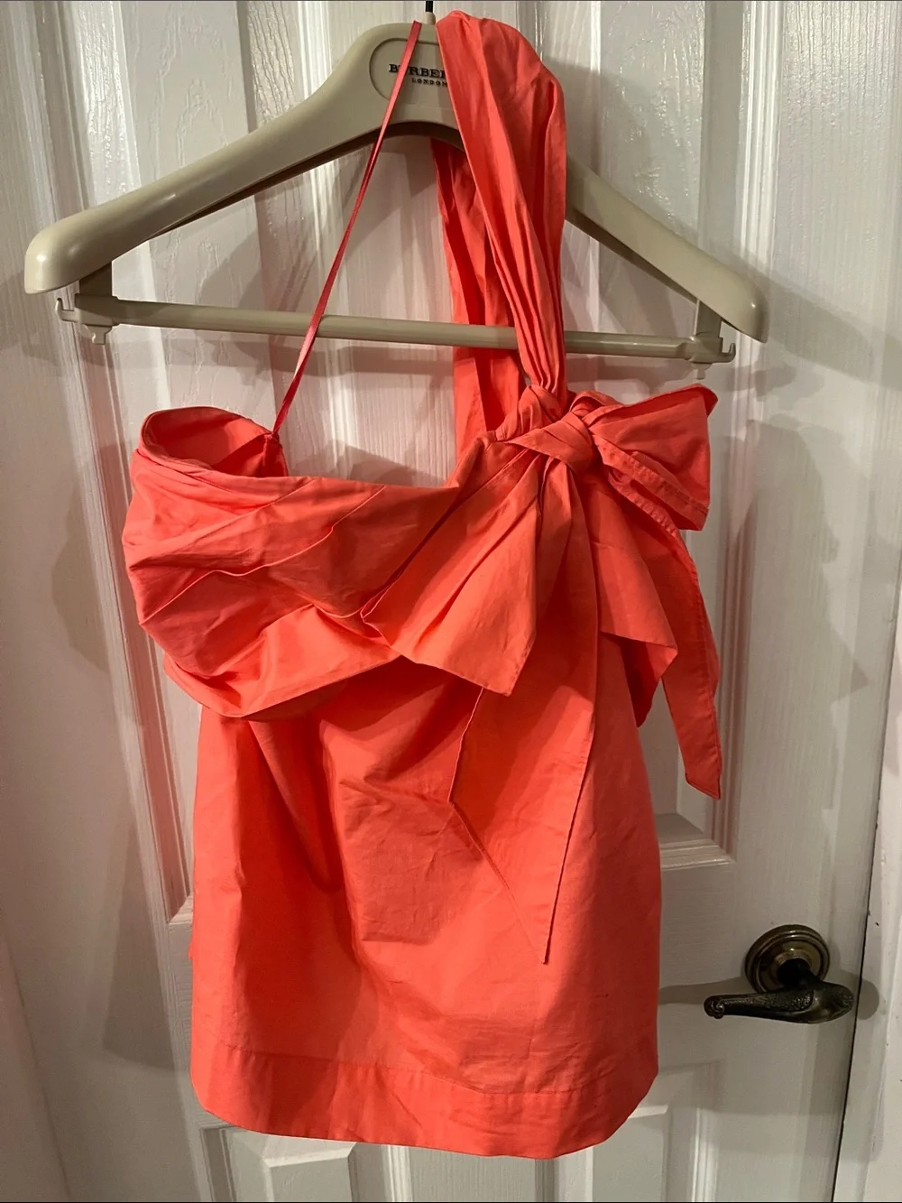 J. Crew One-Shoulder Coral Bow Dress size 6